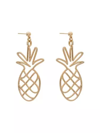 Malaika Raiss Gold Plated Pineapple Earrings - Farfetch