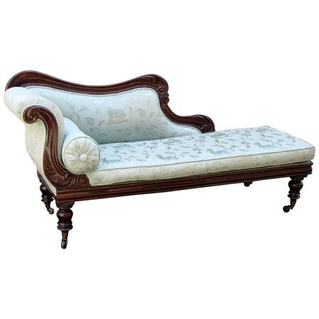 19th Century West Indies Jamaican Regency Mahogany Upholstered Recamier For Sale at 1stDibs