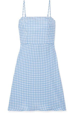 HVN | Nora gingham silk crepe de chine mini dress | NET-A-PORTER.COM