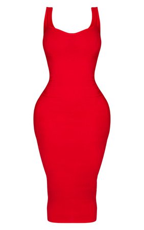*clipped by @luci-her* Shape Red Cup Detail Strappy Midi Dress - Shape Dresses - PLT Shape - Shop By.. | PrettyLittleThing USA