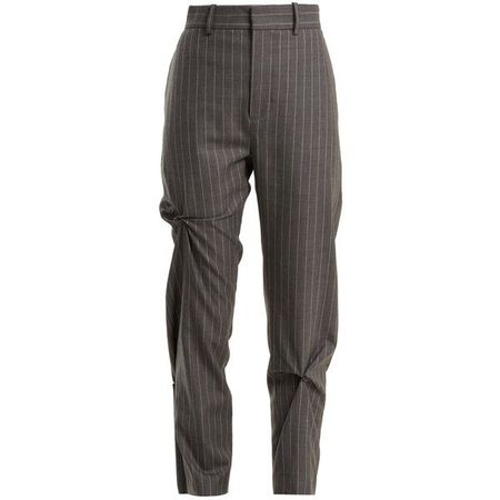 Charles Jeffrey High-Rise Pinstripe Wool Trousers