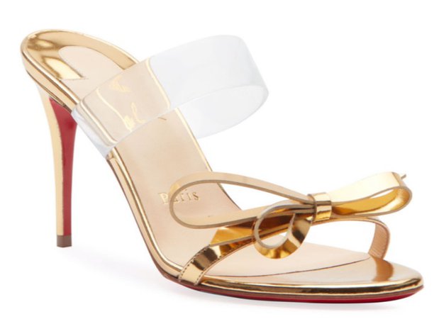 Christian Louboutin Gold Bow Sandals