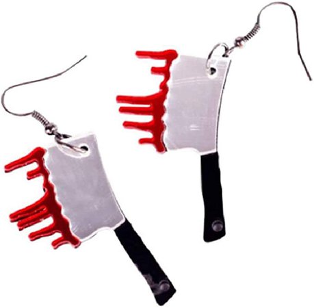 Amazon.com: Cutie Jewelry Axe Halloween Knife Butcher Jewelry Bloody Blood Dangle Earrings Add Horror Halloween Atmosphere Costume Party Decoration Supplies Designed for Women Ladies: Clothing