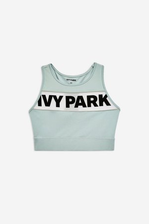 Sheer Flock Logo Bra by Ivy Park - New In Fashion - New In - Topshop
