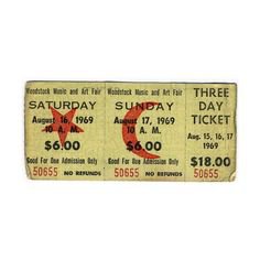Woodstock ticket