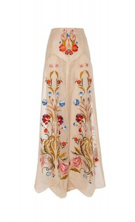Temperly London Maxi Skirt in Beige