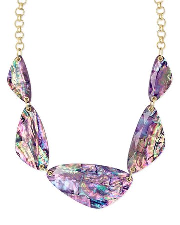 Mckenna Gold Statement Necklace in Lilac Abalone | Kendra Scott