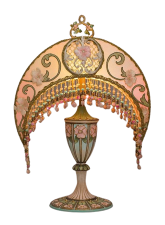 pink art nouveau lamp