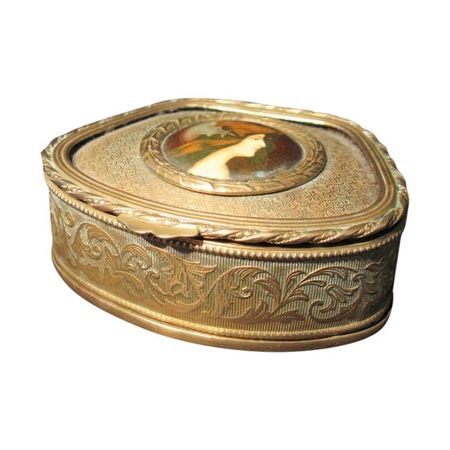 jewelry box miniature on porcelain XIX century ... | Antikeo