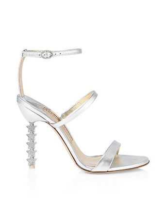 Shop Sophia Webster Rosalind Crystal-Star Heel Metallic Leather Sandals up to 70% Off | Saks Fifth Avenue