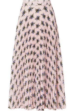 Emilia Wickstead | Pleated floral-print crepe de chine skirt | NET-A-PORTER.COM