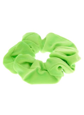 green scrunchie hair