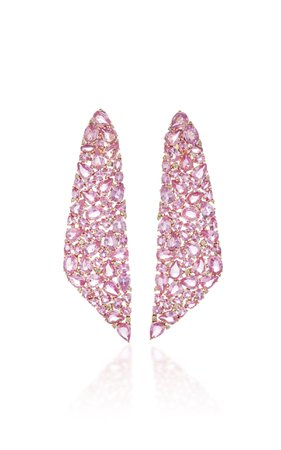Pink Sapphire Mosaic Earrings by Sutra | Moda Operandi