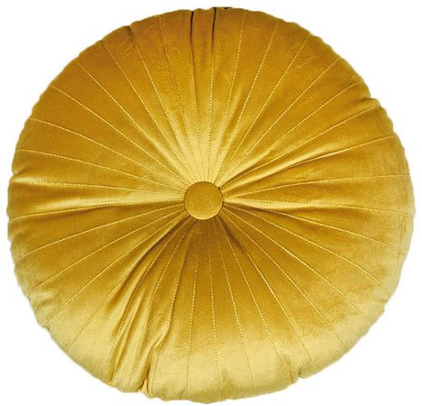 Amazon.com: Elero Velvet Round Throw Pillow Pleated Round Pillow Cushion Decoration for Couch Chair Bed Car Yellow: Home & Kitchen