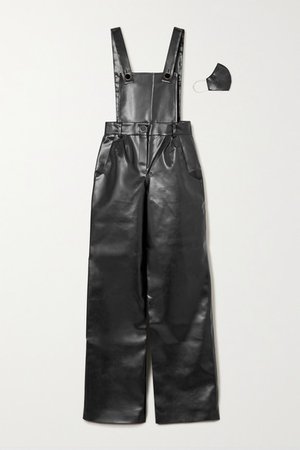 Faux Leather Jumpsuit - Black