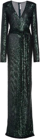 Sequined V-Neck Gown