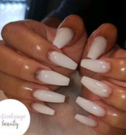 creamy white nails