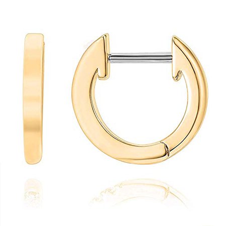 Amazon.com: PAVOI 14K Yellow Gold Plated Cuff Earrings Huggie Stud | Small Hoop Earrings for Women: Jewelry
