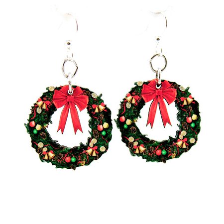 Christmas Wreath Earrings 1