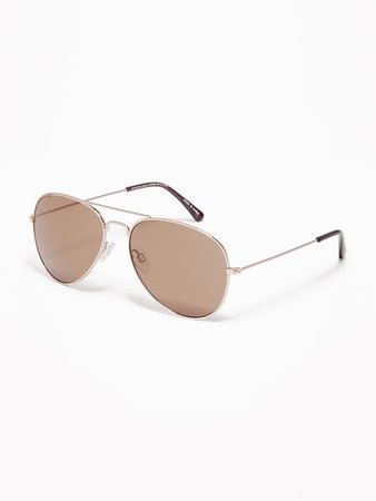 Classic Aviator Sunglasses for Women in Gold | Old Navy