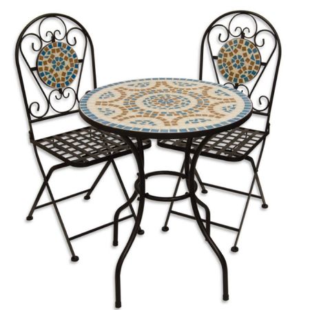 garden table set mosaic chair chairs outdoor metal