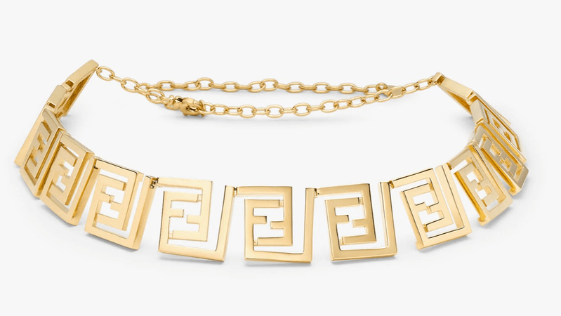 Fendi FF Fendace Choker Necklace Gold