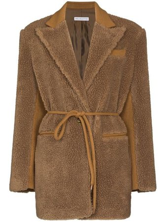 Shop Rejina Pyo Laura belted shearling jacket with Express Delivery - FARFETCH