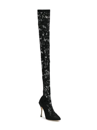 Dolce & Gabbana lace over-knee boots £825 - Shop Online. Same Day Delivery in London