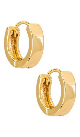 Natalie B Jewelry Marga Huggy Hoop Earring in Gold | REVOLVE