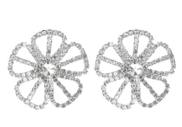 Area Crystal poppy flower earrings