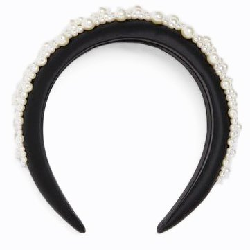 Zara Satin Headband with Pearl Beads