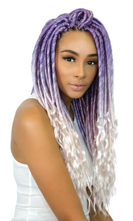 purple locks braids girl