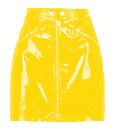 yellow latex skirt