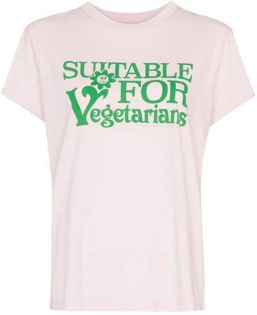 Suitable For Vegetarians print T-shirt