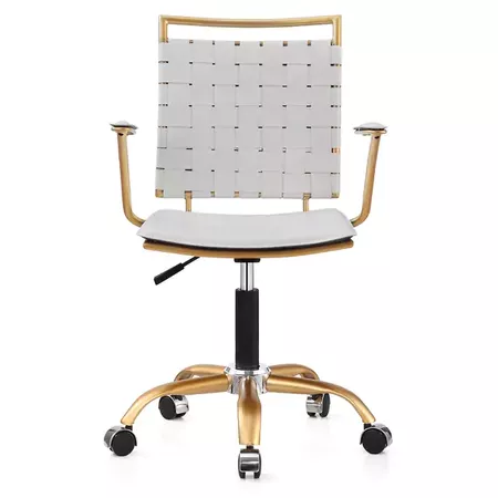 Silver Orchid Lee Adjustable Height Office Chair in Gold and White - Ships To Canada - Overstock - 18574739