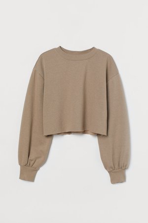Cropped Sweatshirt - Brown