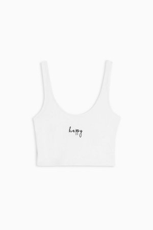 Happy Embroidered Camisole Top | Topshop white