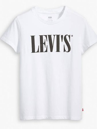 Levi's® Serif Logo Logo Graphic Tee Shirt - White | Levi's® US