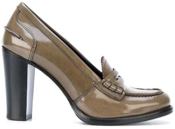 heeled loafer pumps