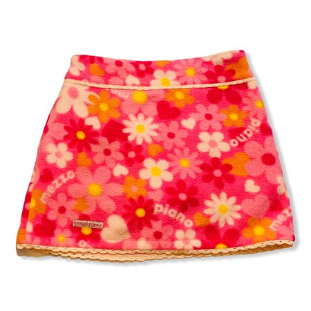2000s mezzo piano floral boa mini skirt with... - Depop