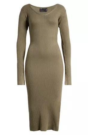 ASOS DESIGN Long Sleeve Knit Midi Dress | Nordstrom