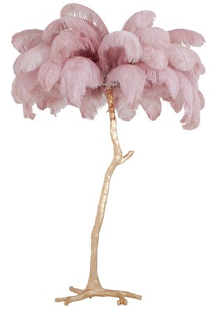 pink feather lamp