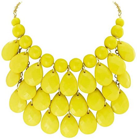Amazon.com: Jane Stone Fashion Floating Bubble Necklace Teardrop Bib Collar Statement Jewelry for Women (Red): Clothing