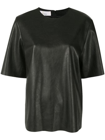 AKIRA NAKA boxy-fit Leather T-shirt - Farfetch