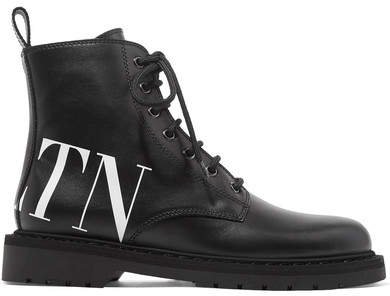 Garavani Logo-print Leather Ankle Boots - Black