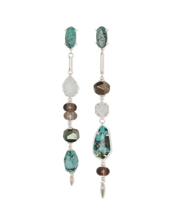 Cosette Silver Statement Earrings in Turquoise Mix | Kendra Scott