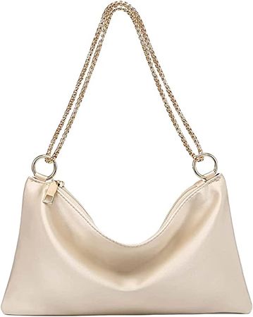 Verdusa Women's Satin Evening Handbag Shoulder Bag Purse Champagne one-size: Handbags: Amazon.com
