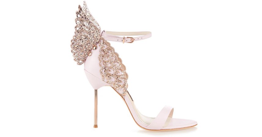 Sophia Webster Women's Pink Evangeline Glitter Angel-wing Sandals