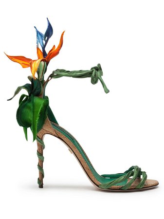 Dolce & Gabbana Bird Of Paradise Satin Sandals
