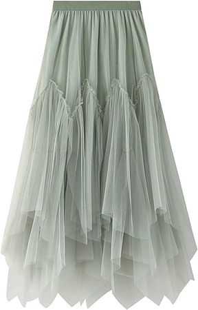 Amazon.com: Women Tutu Tulle Skirt Elastic High Waist Layered Skirt Floral Print Mesh A-Line Midi Skirt … : Clothing, Shoes & Jewelry